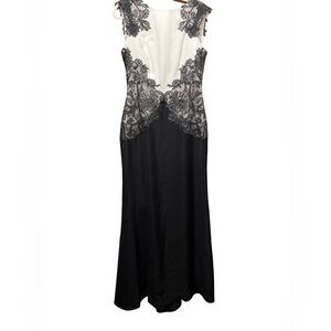 Tadashi Shoji Black and White Lace Gown